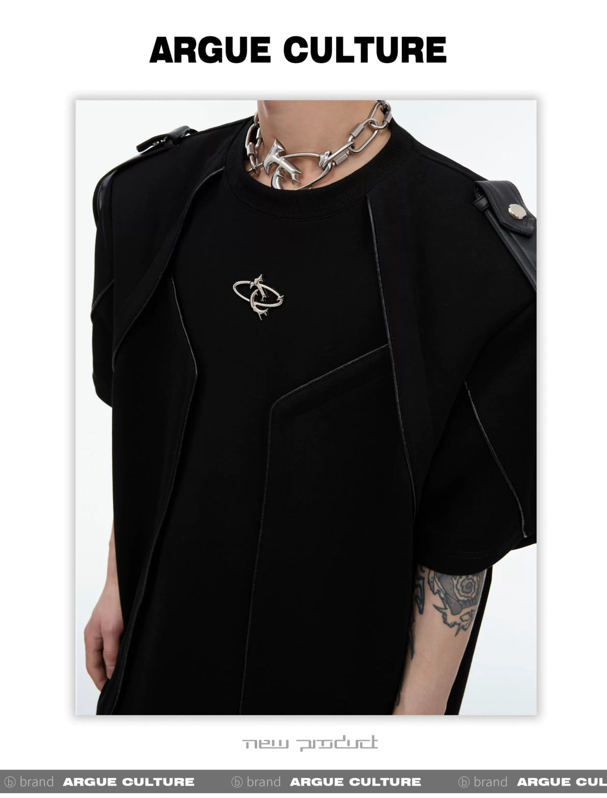 Deconstructed Loose-Fit Detachable-Shoulder T-Shirt - detail image 5