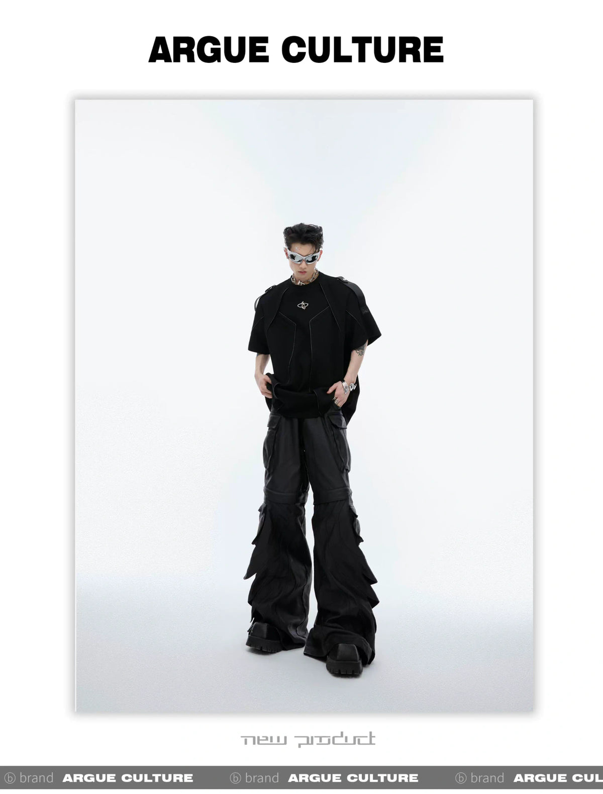 Deconstructed Loose-Fit Detachable-Shoulder T-Shirt - detail image 6