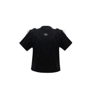 Deconstructed Loose-Fit Detachable-Shoulder T-Shirt - Black