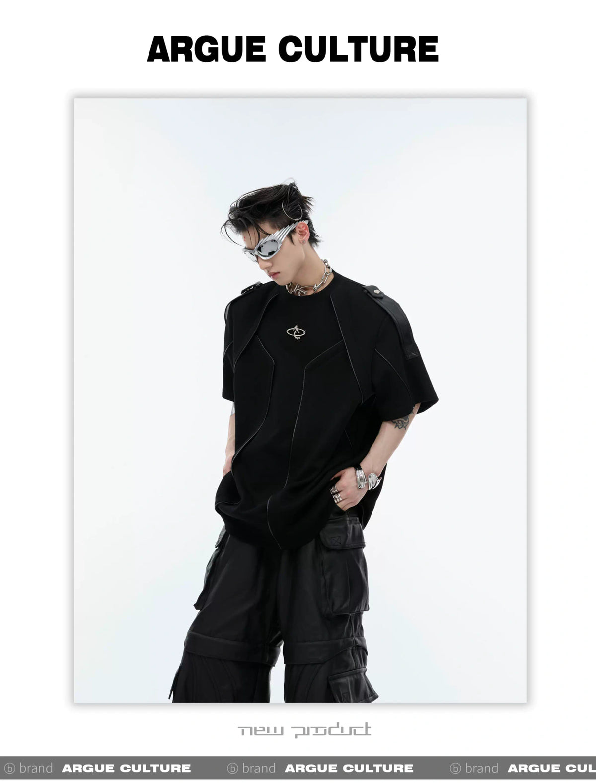 Deconstructed Loose-Fit Detachable-Shoulder T-Shirt - detail image 3