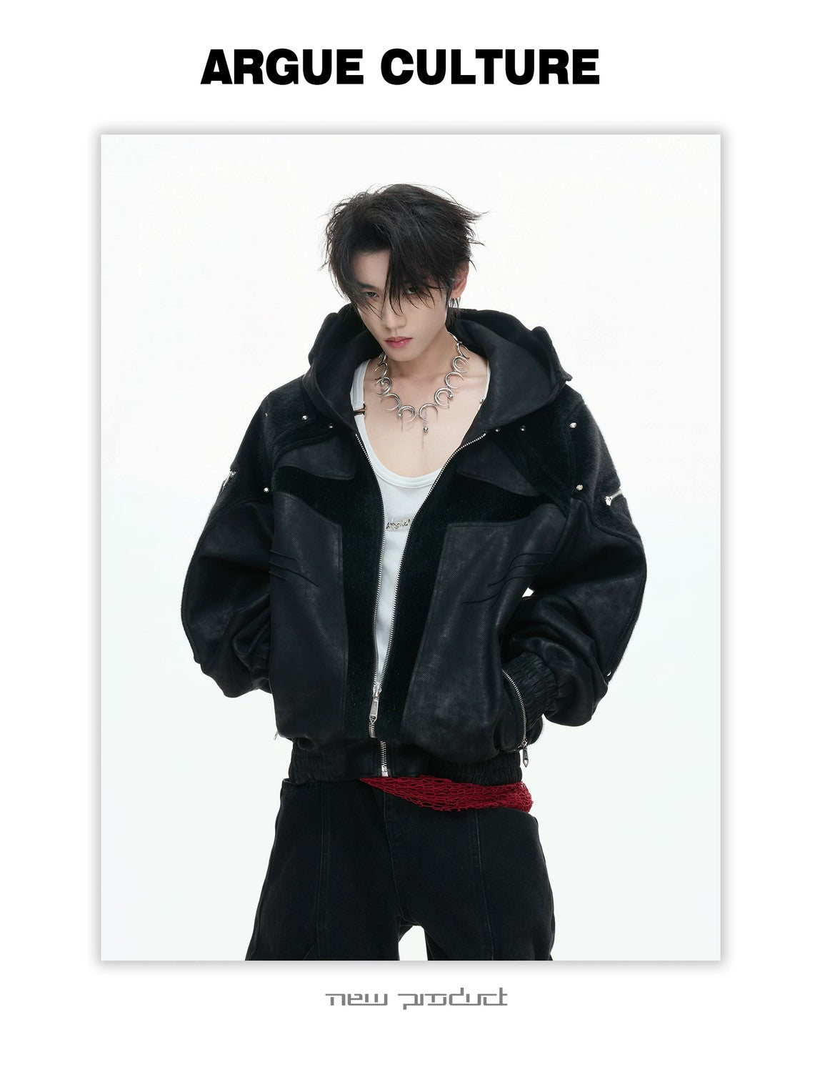 desc::deconstructed-matte-waxed-hooded-moto-jacket-armor-style-detail-img-9