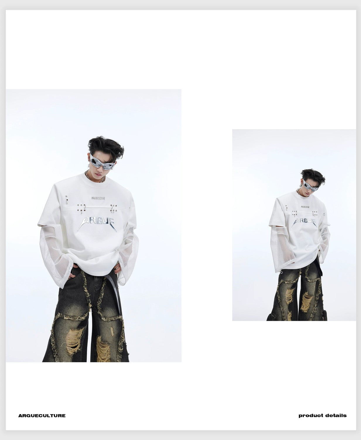 desc::deconstructed-mesh-spliced-faux-two-piece-streetwear-tee-detail-img-11