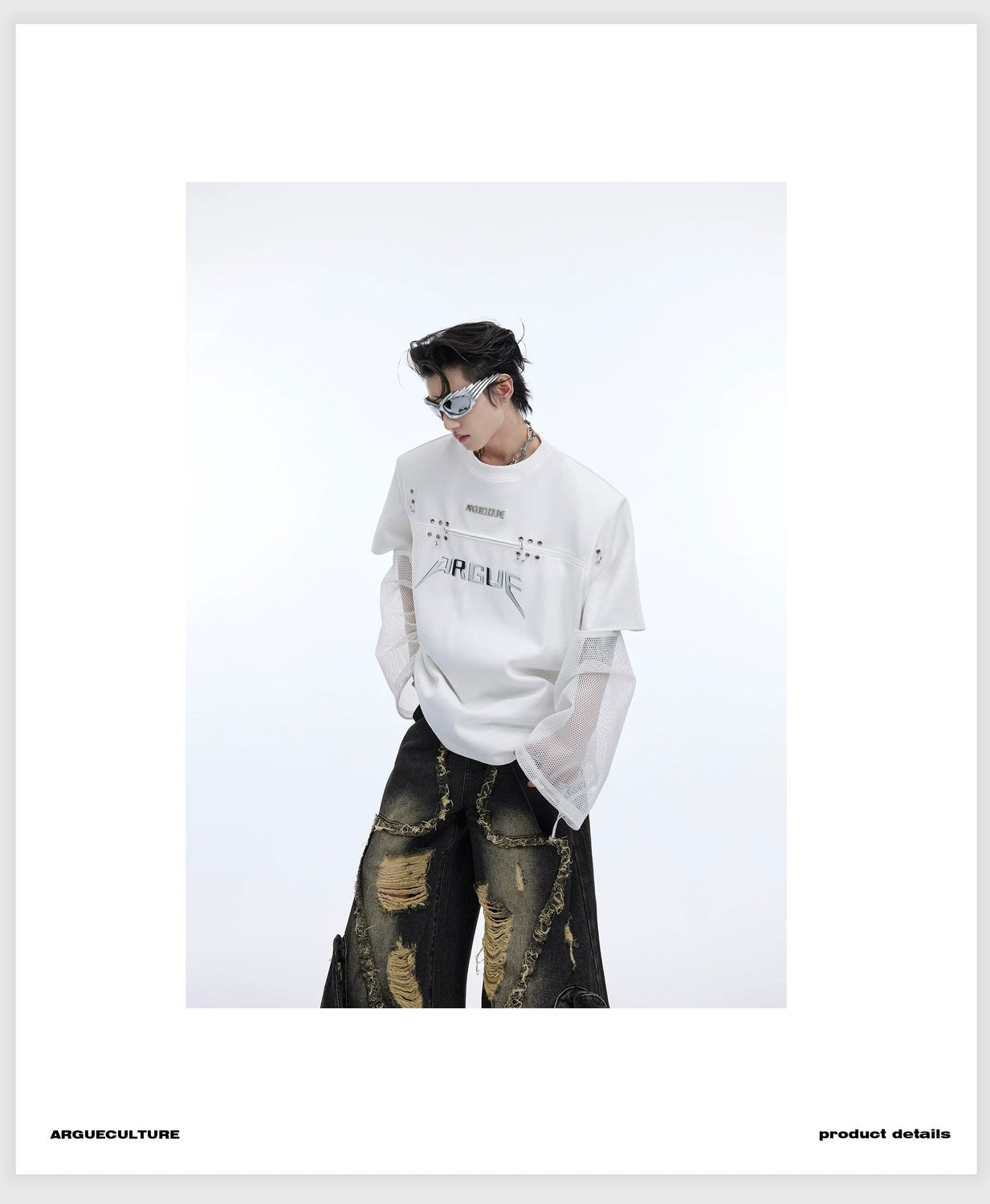 desc::deconstructed-mesh-spliced-faux-two-piece-streetwear-tee-detail-img-12