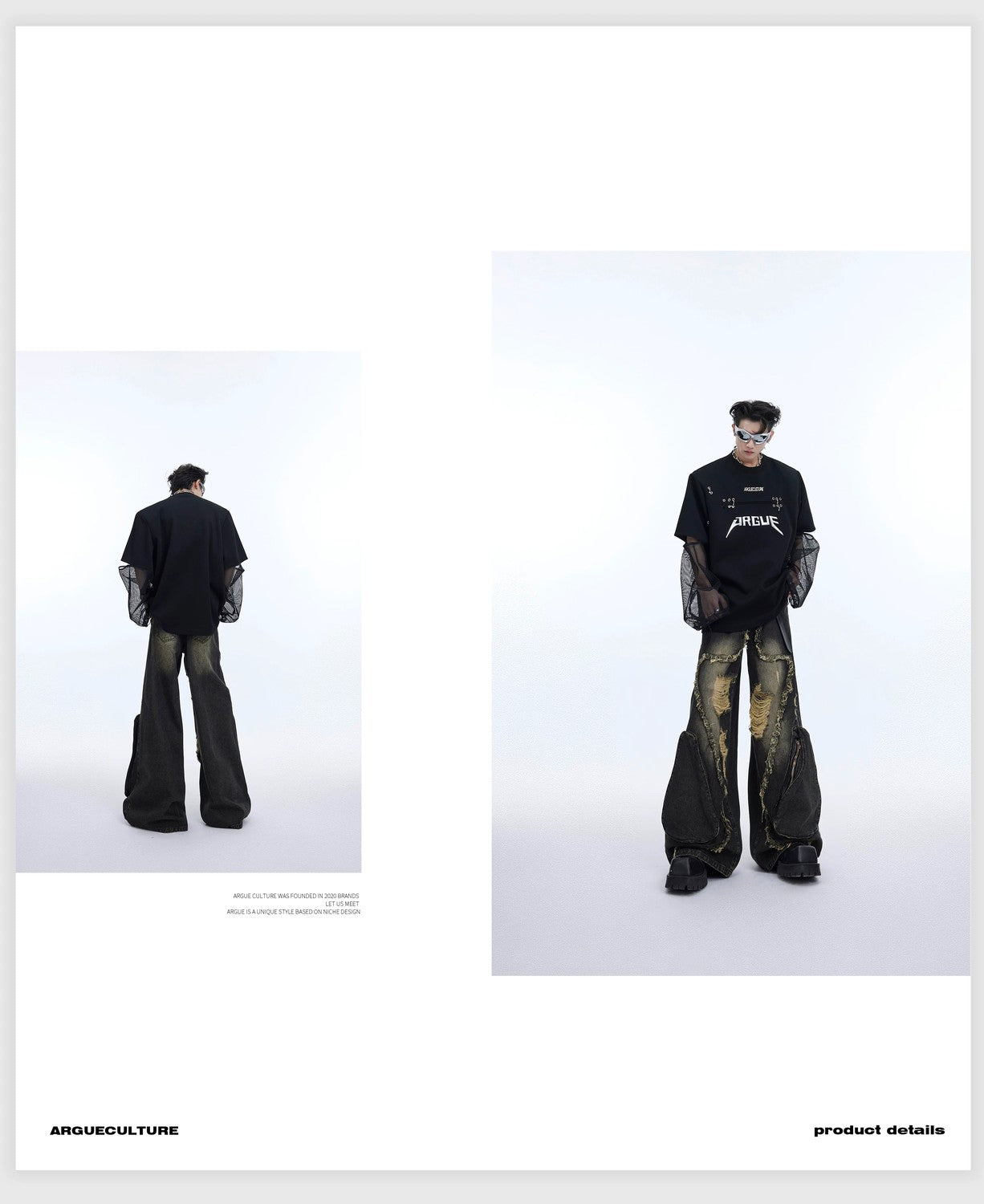 desc::deconstructed-mesh-spliced-faux-two-piece-streetwear-tee-detail-img-7