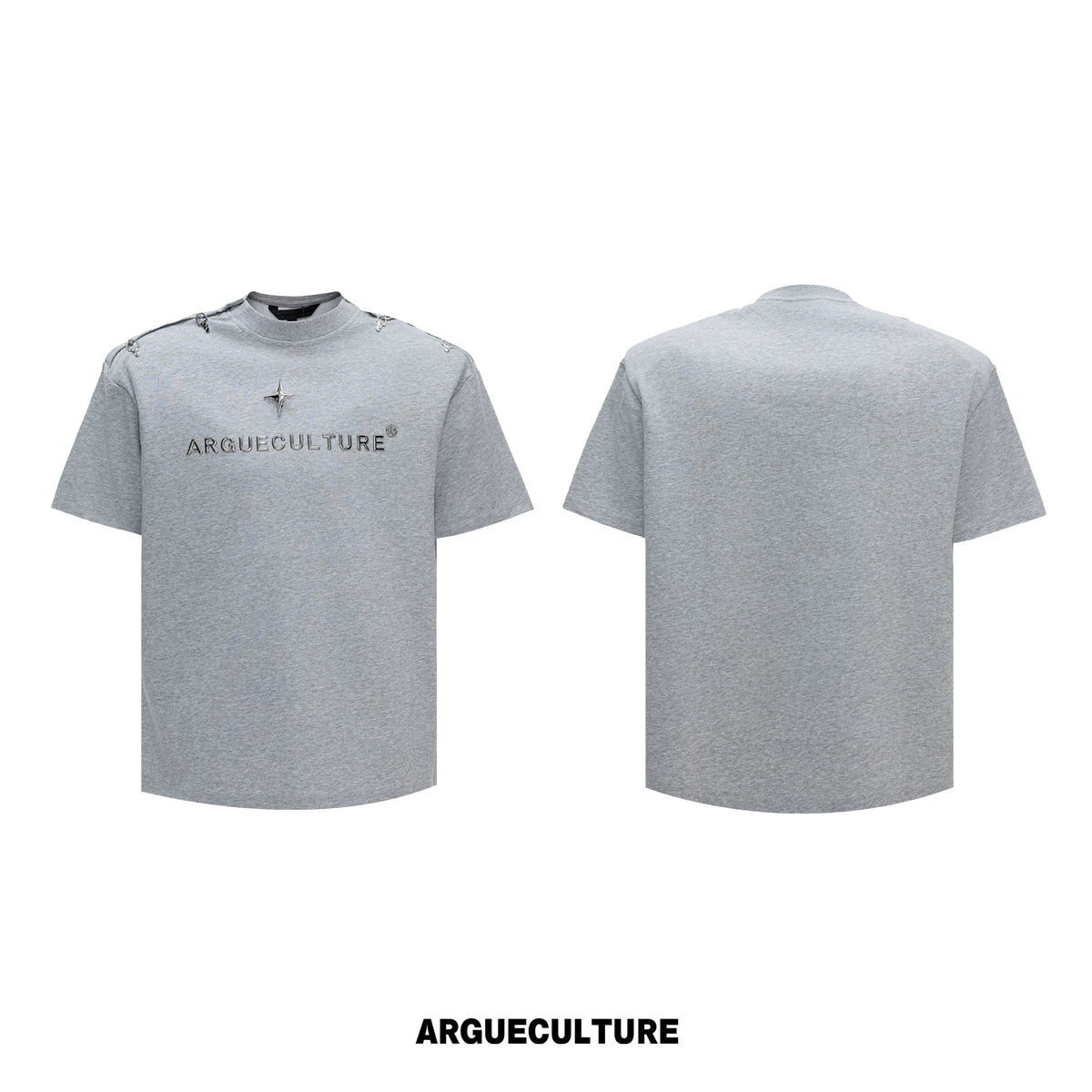 Deconstructed Metal-Buckle Cropped Cotton T-Shirt - Gray