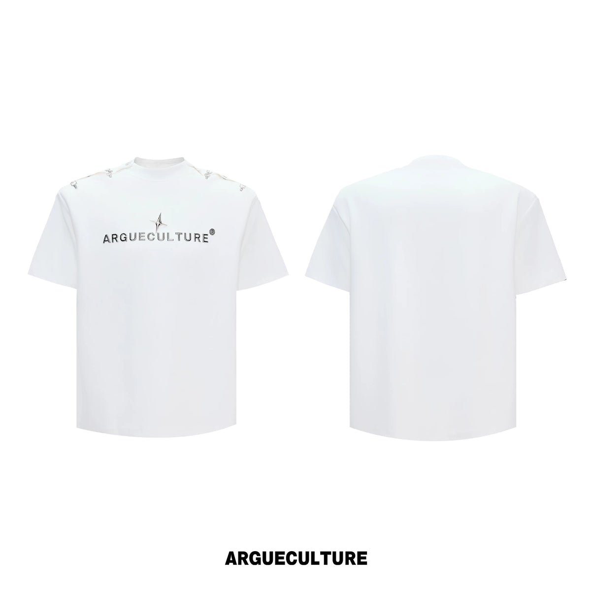 Deconstructed Metal-Buckle Cropped Cotton T-Shirt - White