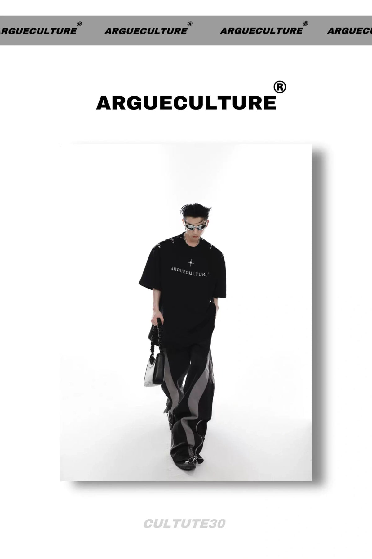 Deconstructed Metal-Buckle Cropped Cotton T-Shirt - detail image 11