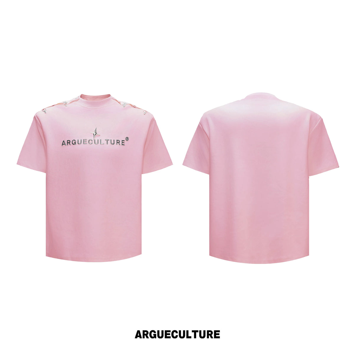 Deconstructed Metal-Buckle Cropped Cotton T-Shirt - Light Pink