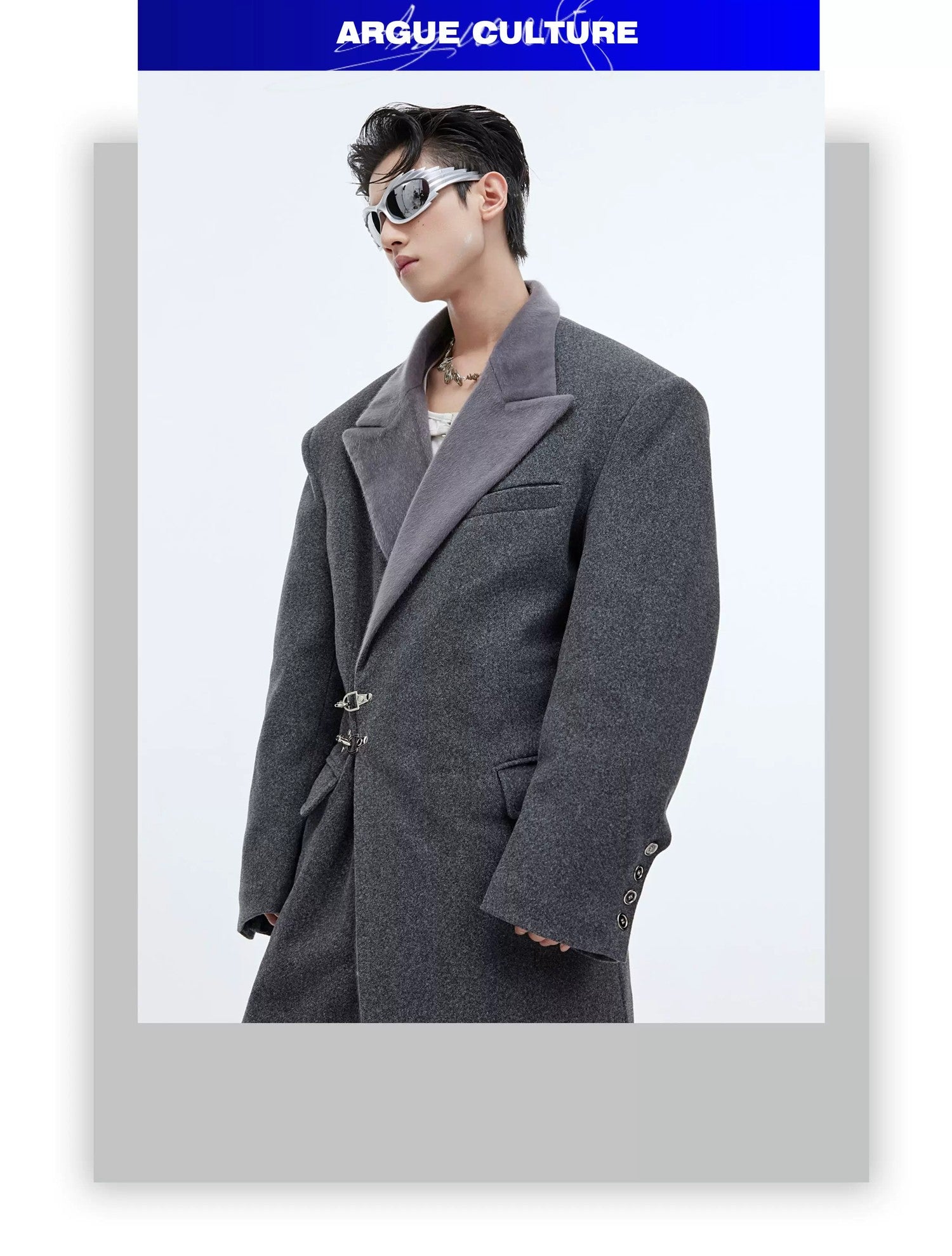 desc::deconstructed-metal-buckle-long-wool-coat-oversized-detail-img-1