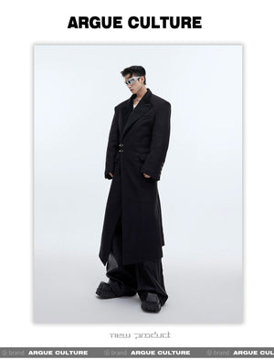 desc::deconstructed-metal-buckle-long-wool-coat-oversized-detail-img-2