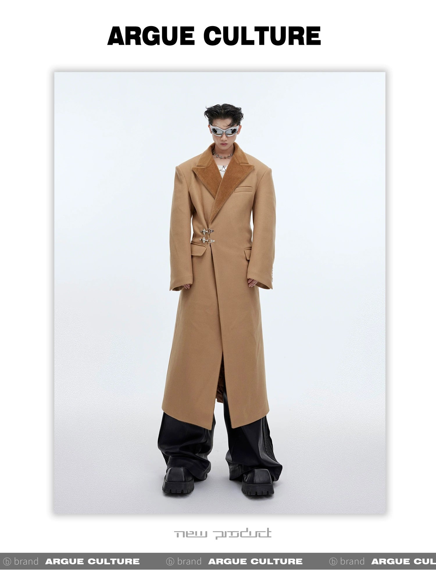 desc::deconstructed-metal-buckle-long-wool-coat-oversized-detail-img-3
