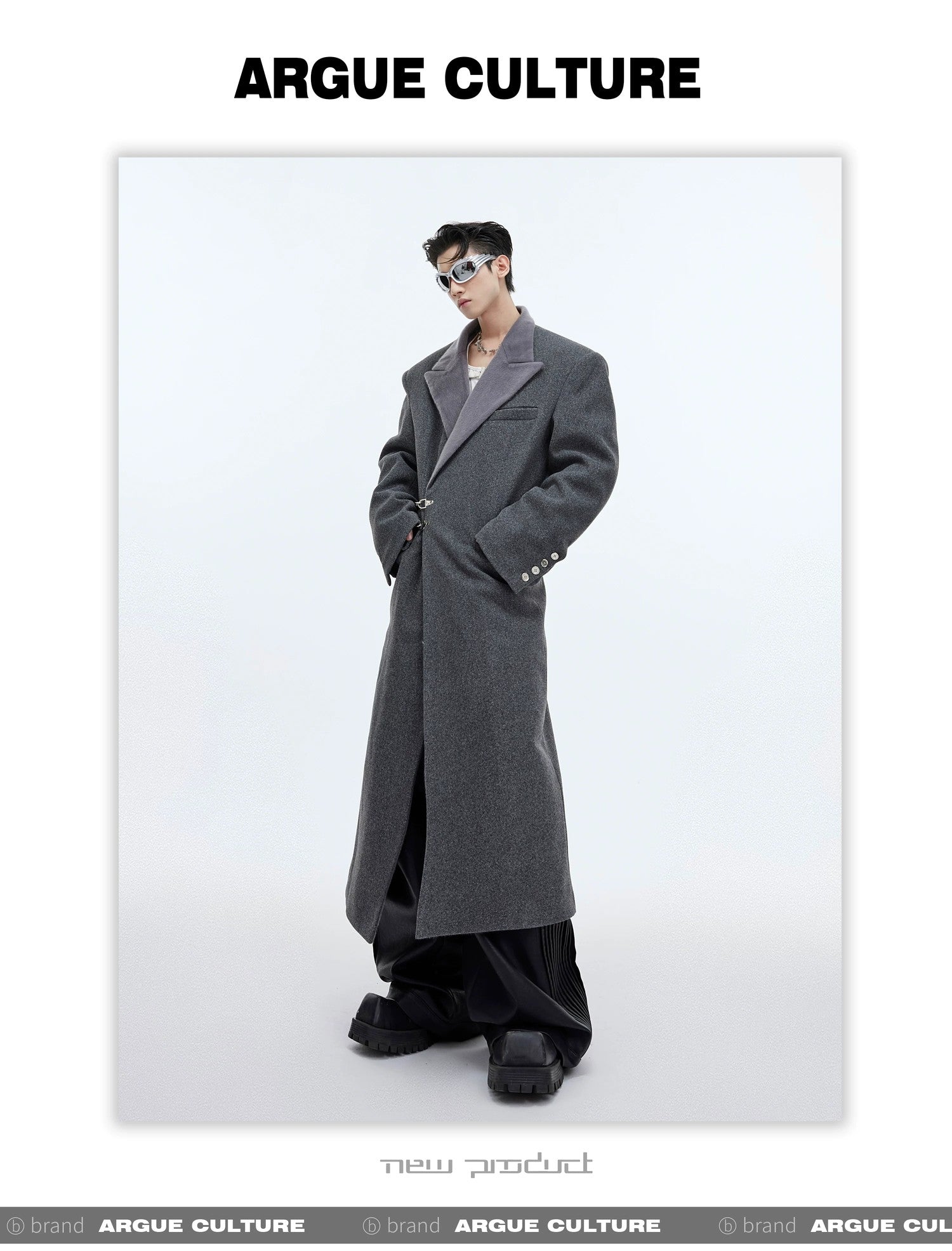 desc::deconstructed-metal-buckle-long-wool-coat-oversized-detail-img-4