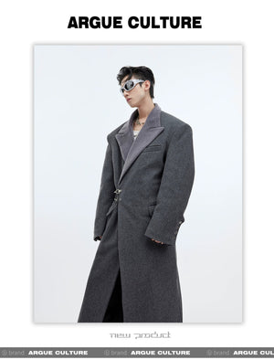 desc::deconstructed-metal-buckle-long-wool-coat-oversized-detail-img-5