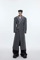 deconstructed-metal-buckle-long-wool-coat-oversized-gray