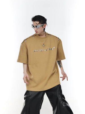 deconstructed-metal-buckle-off-shoulder-streetwear-tee-brown