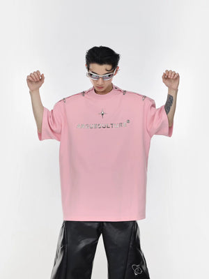 deconstructed-metal-buckle-off-shoulder-streetwear-tee-pink