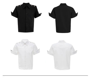 desc::deconstructed-metal-buckle-short-sleeve-shirt-boxy-fit-detail-img-17