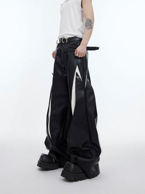 deconstructed-metal-button-pu-leather-wide-leg-pants-black