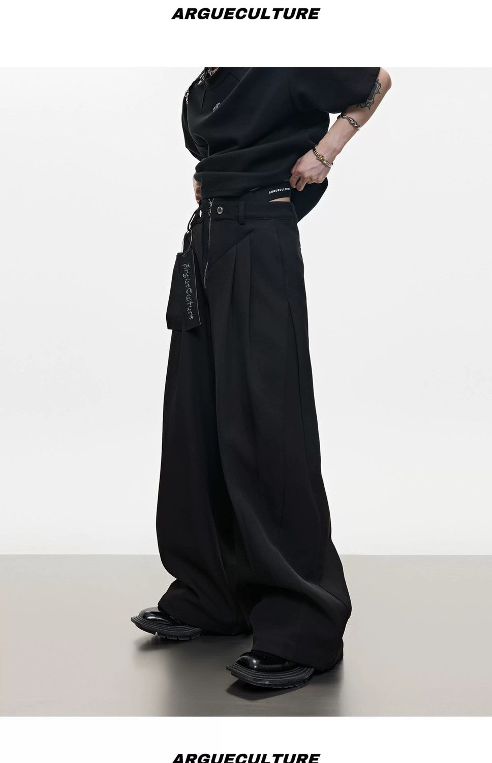 desc::deconstructed-metal-zipper-wide-leg-streetwear-pants-detail-img-11