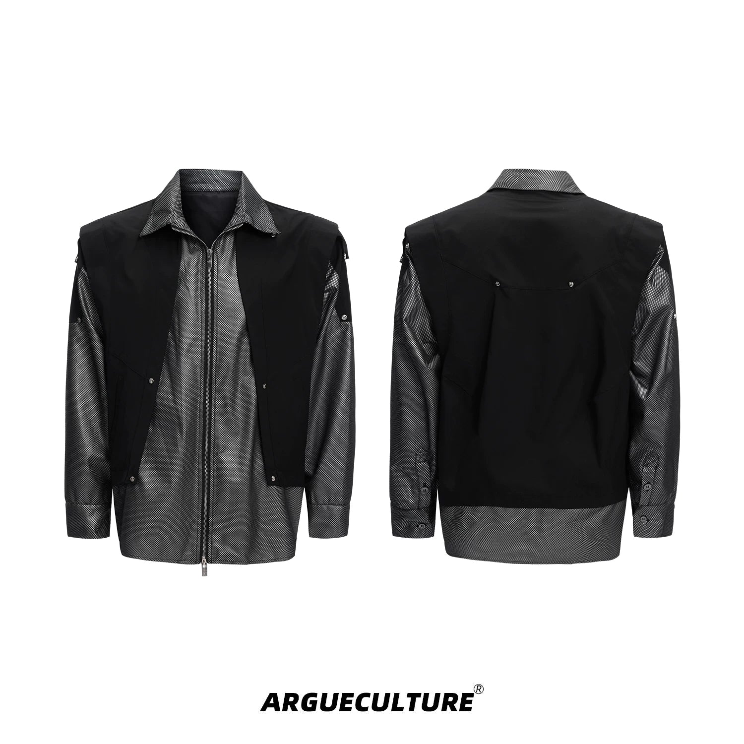 deconstructed-metallic-cargo-shirt-jacket-streetwear-cape-style-black