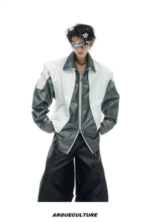 desc::deconstructed-metallic-cargo-shirt-jacket-streetwear-cape-style-detail-img-10
