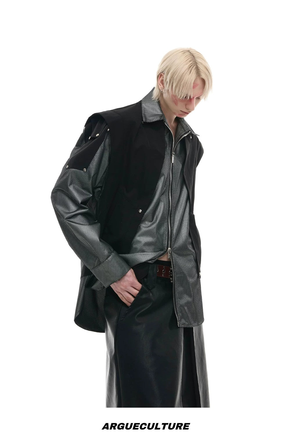 desc::deconstructed-metallic-cargo-shirt-jacket-streetwear-cape-style-detail-img-13