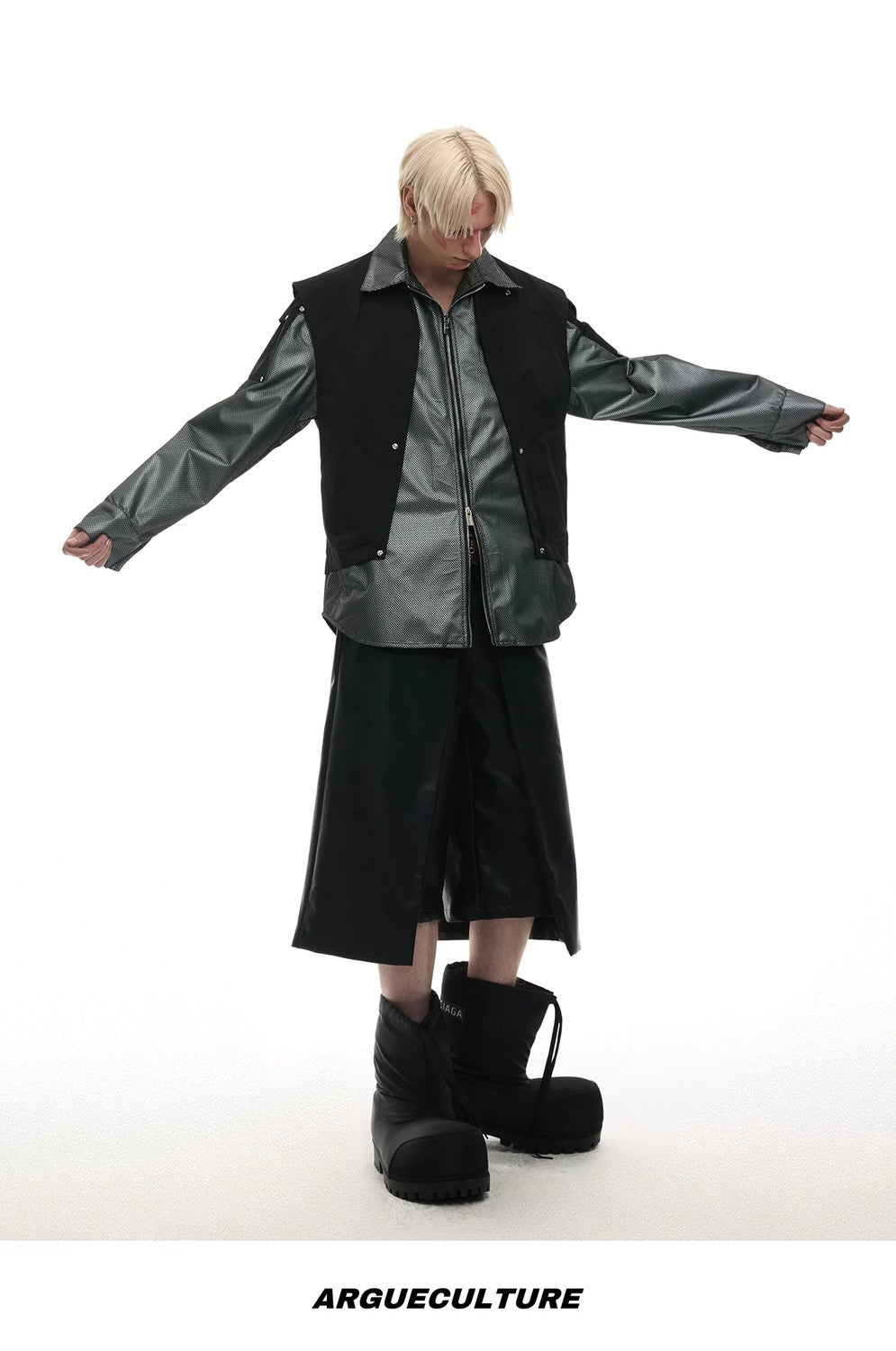 desc::deconstructed-metallic-cargo-shirt-jacket-streetwear-cape-style-detail-img-15