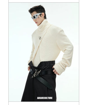 desc::deconstructed-mock-neck-slim-top-with-metal-logo-detail-img-13