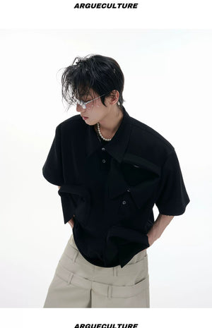 desc::deconstructed-multi-collar-heavyweight-polo-shirt-detail-img-11