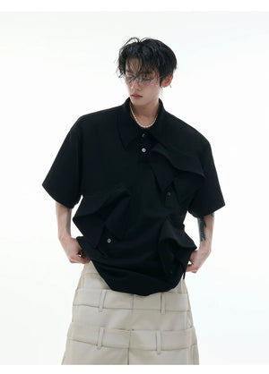 desc::deconstructed-multi-collar-heavyweight-polo-shirt-detail-img-5