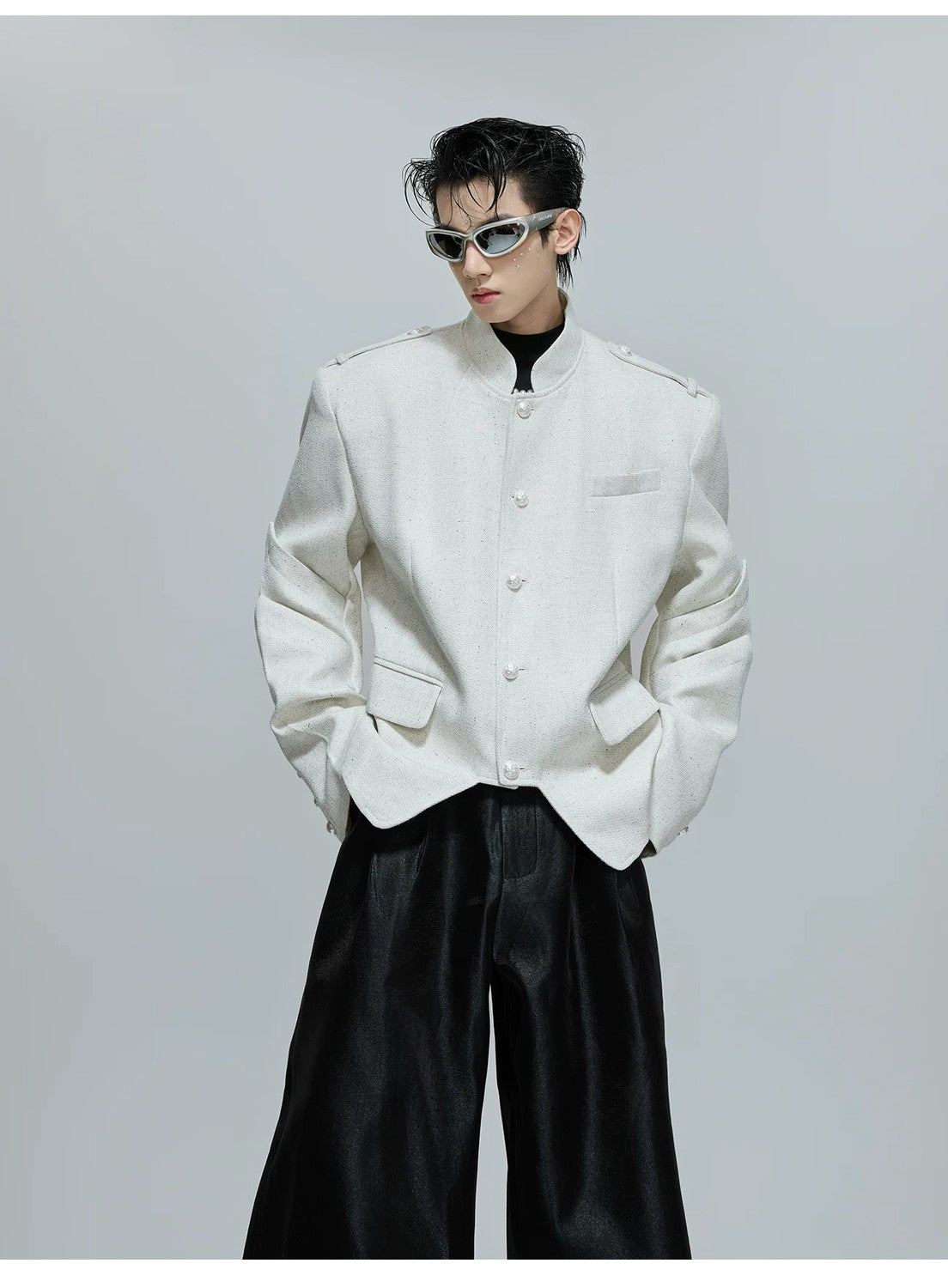 desc::deconstructed-multi-panel-stand-collar-jacket-for-men-women-detail-img-2