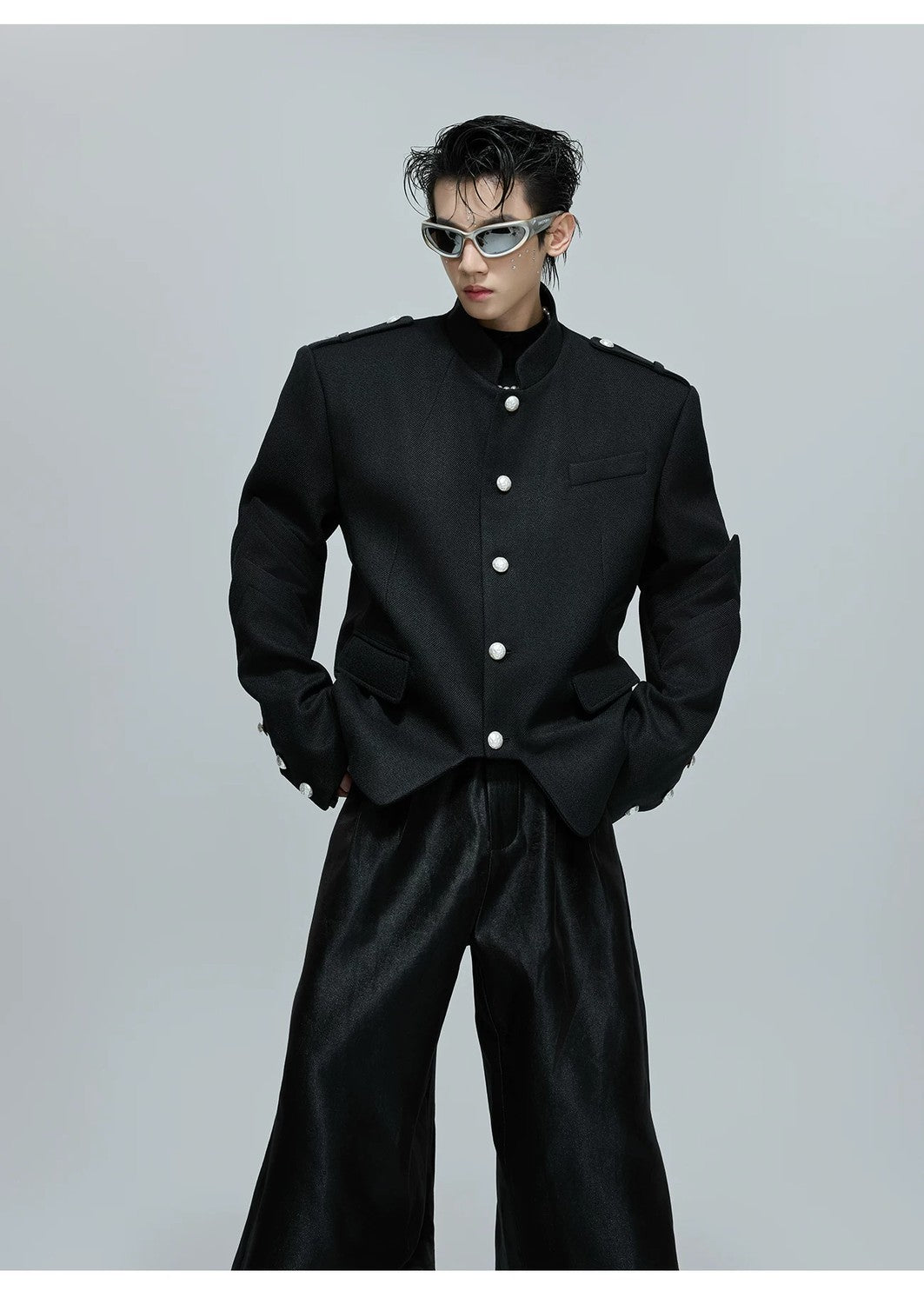 desc::deconstructed-multi-panel-stand-collar-jacket-for-men-women-detail-img-8