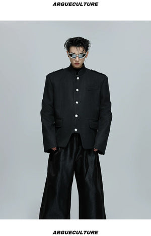 desc::deconstructed-multi-panel-stand-collar-jacket-for-men-women-detail-img-9