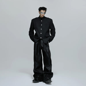 Back profile showing the complex multi-panel construction of the jacket