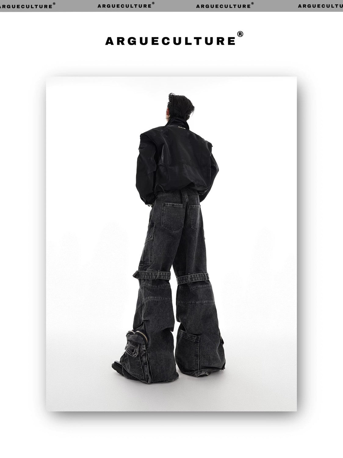 desc::deconstructed-multi-pocket-wide-leg-washed-jeans-detail-img-5