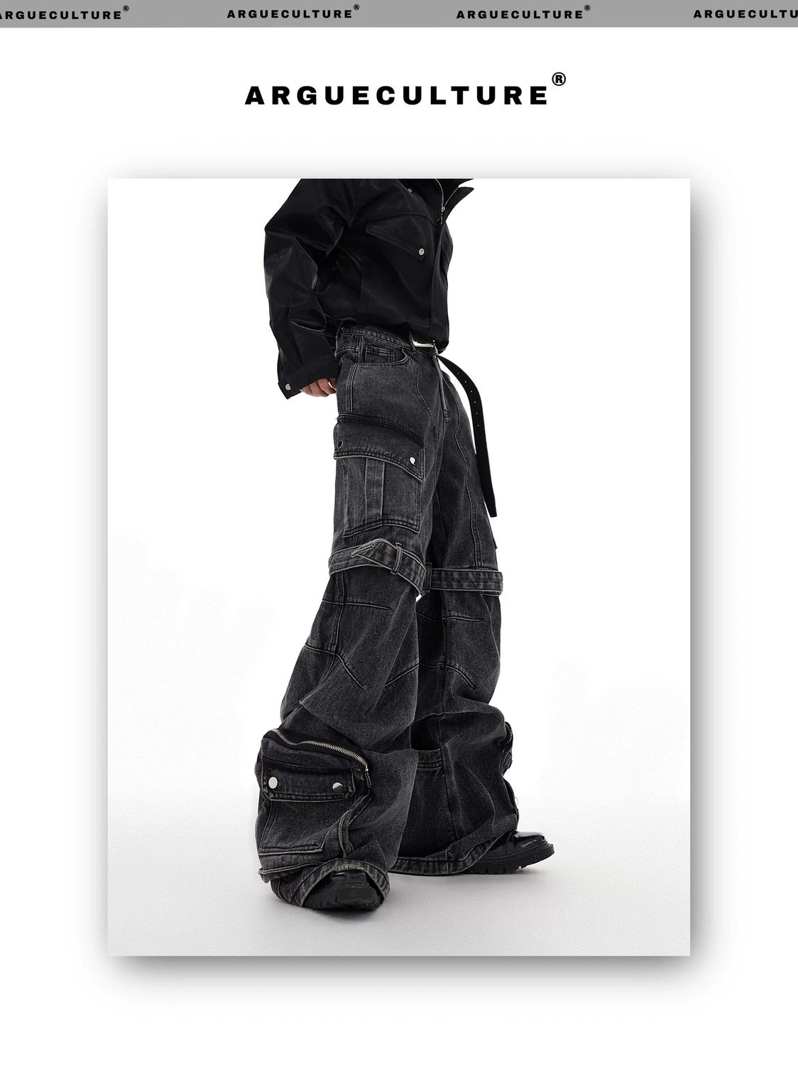 desc::deconstructed-multi-pocket-wide-leg-washed-jeans-detail-img-8