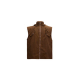 Deconstructed Nylon Utility Vest and Workwear Pants - Bili Brown Top (Removable Hood)