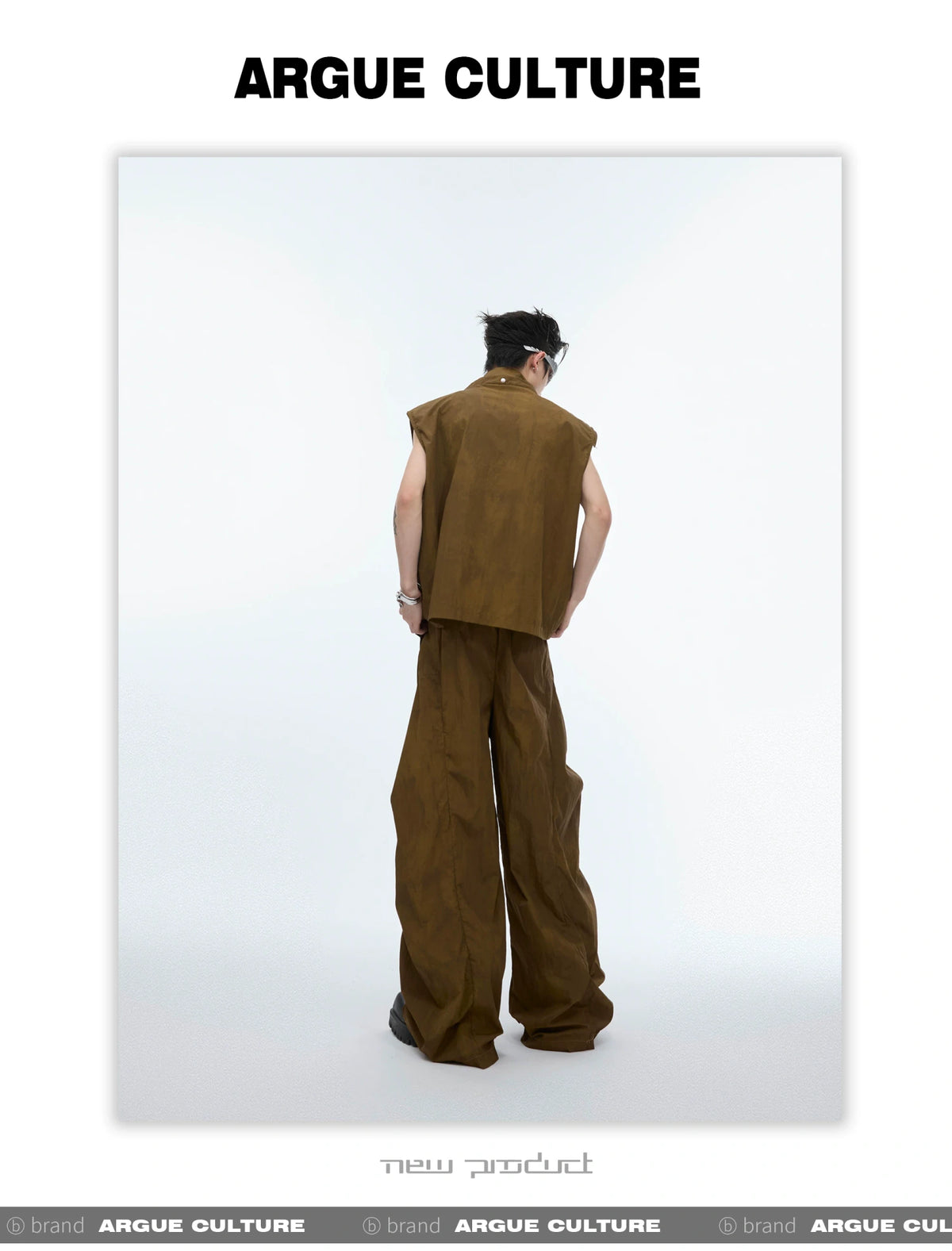 Deconstructed Nylon Utility Vest and Workwear Pants - detail image 12