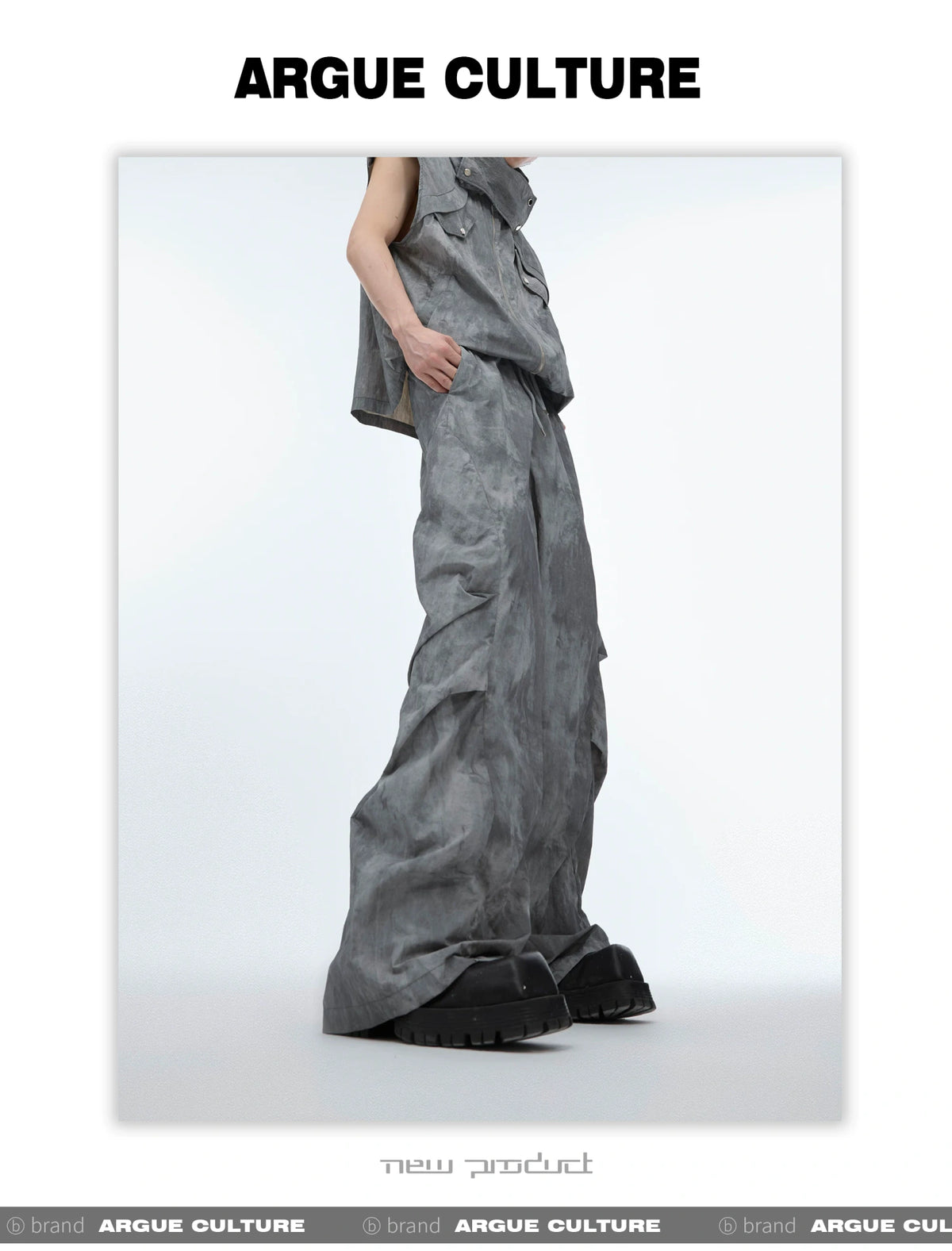Deconstructed Nylon Utility Vest and Workwear Pants - detail image 5