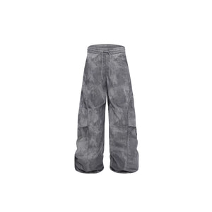 Deconstructed Nylon Utility Vest and Workwear Pants - Bili Gray Pants