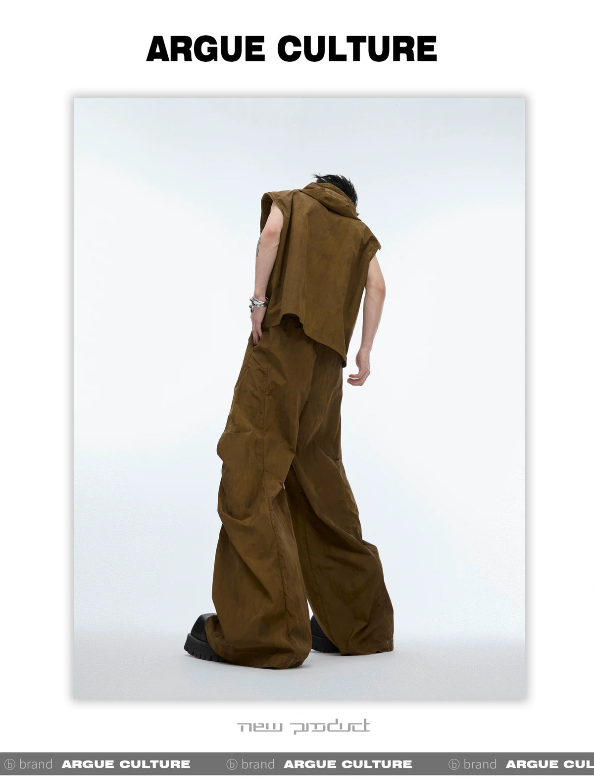 Deconstructed Nylon Utility Vest and Workwear Pants - detail image 13