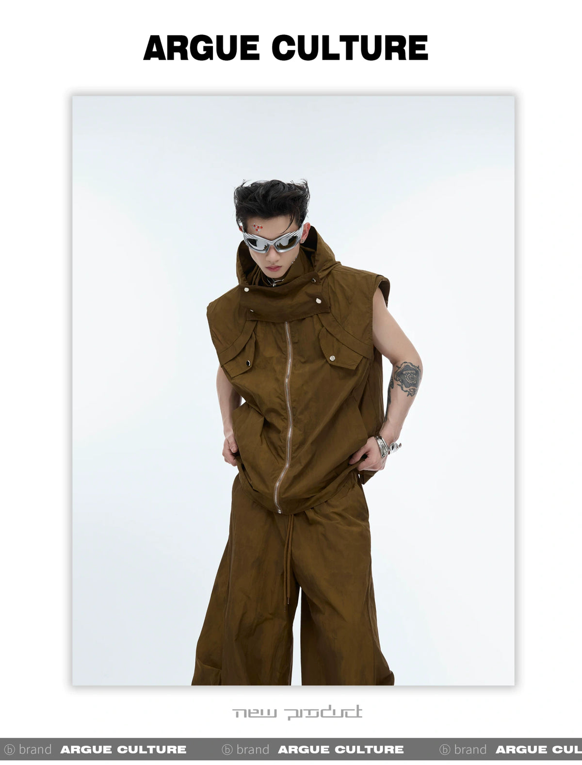 Deconstructed Nylon Utility Vest and Workwear Pants - detail image 14
