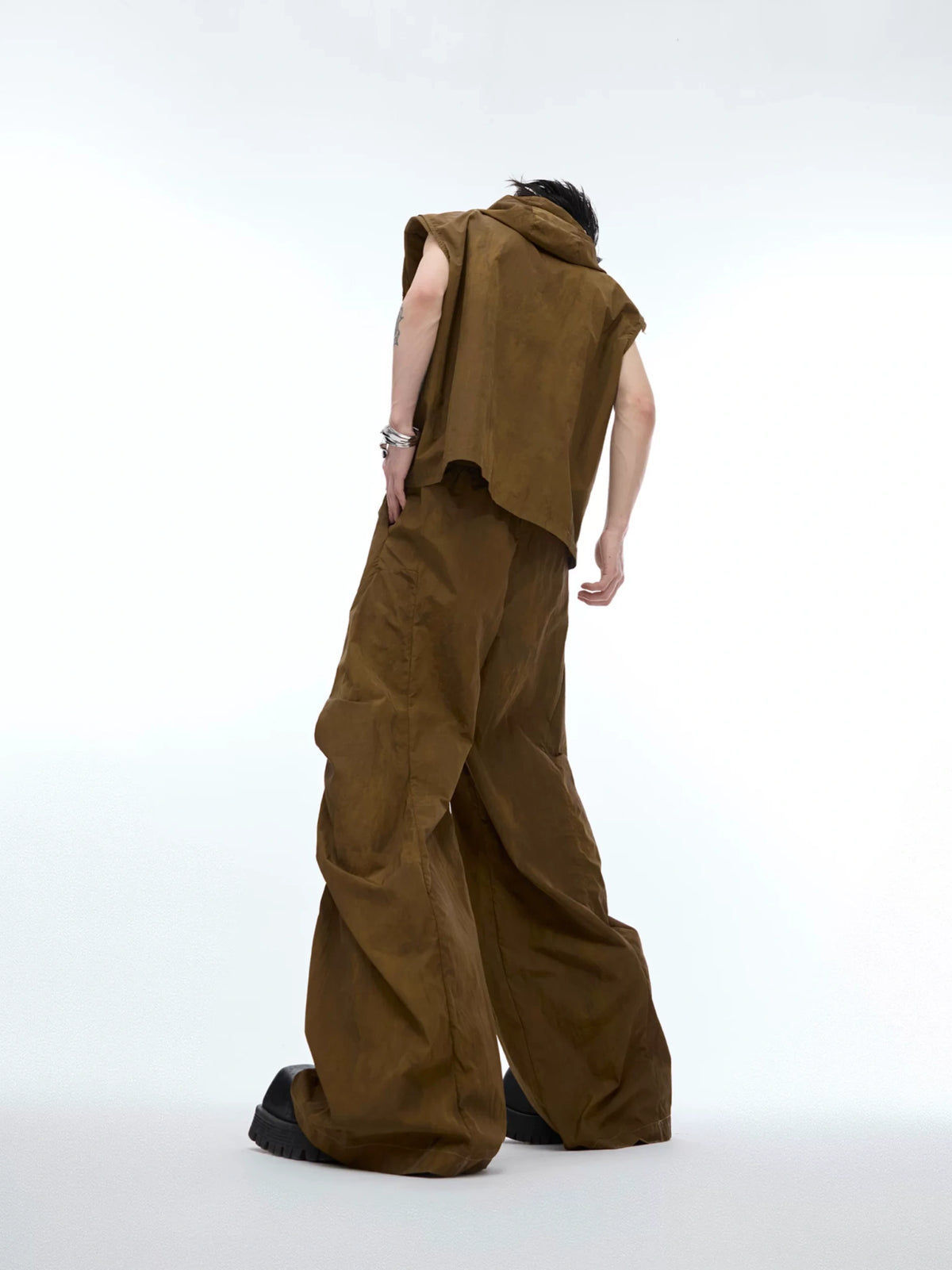 Deconstructed Nylon Utility Vest and Workwear Pants - main image 5
