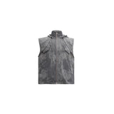 Deconstructed Nylon Utility Vest and Workwear Pants - Bili Gray Top (Removable Hood)