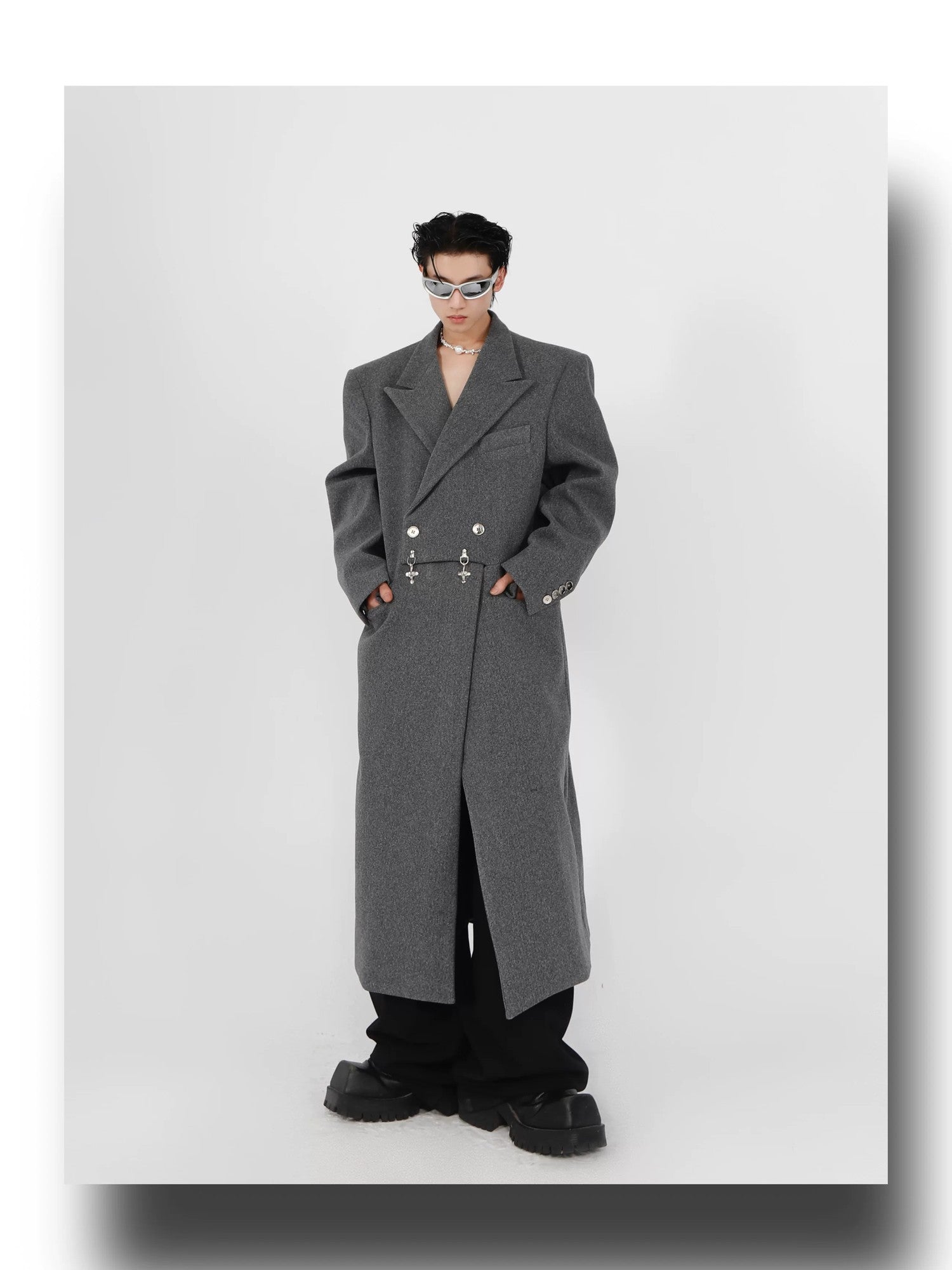 desc::deconstructed-oversized-wool-coat-with-metal-buckles-detail-img-2