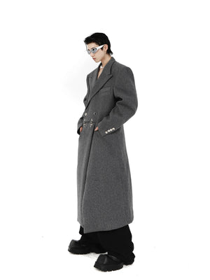 Stylized shot of the punk streetwear wool coat for winter fashion