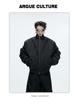 desc::deconstructed-padded-bomber-jacket-unisex-streetwear-detail-img-1