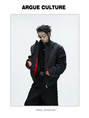 desc::deconstructed-padded-bomber-jacket-unisex-streetwear-detail-img-3