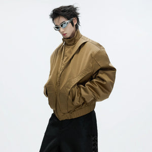 Back view showing the split seam design of the streetwear jacket