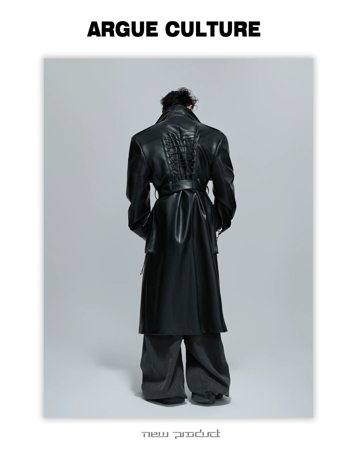desc::deconstructed-padded-shoulder-leather-trench-coat-detail-img-10